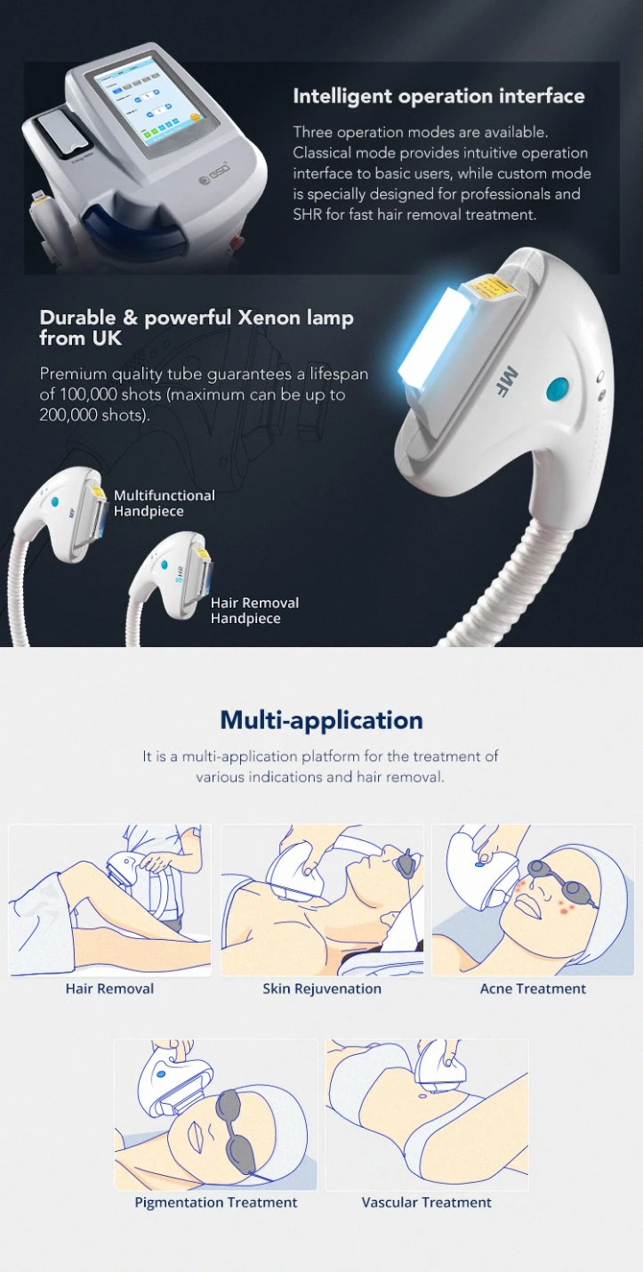 Gsd IPL E Light System Hair Removal Skin Rejuvenation Laser Pigmentation Removal Beauty Machine