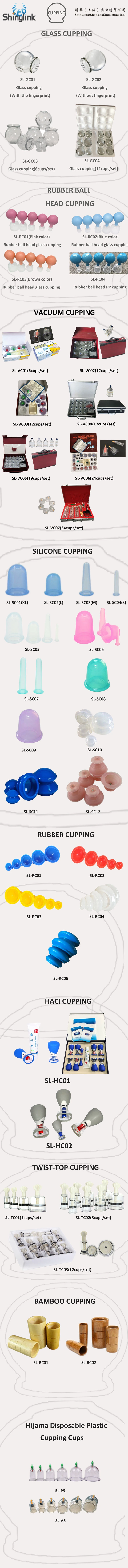 19 Cups Glass Thicken Suction Cups Jar Different Size Full Body Massager Massage Vacuum Cupping Device